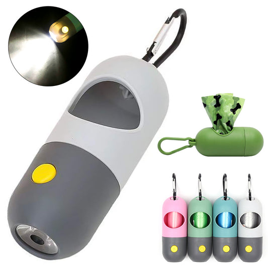 Hundbajspåsehållare med LED ficklampa